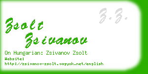 zsolt zsivanov business card